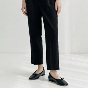 J.Crew Zoe Black Ballet Flats Bow Grosgrain Trim Women Size 9.5 Shoes